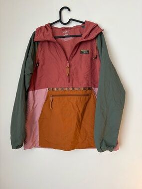 L.L.Bean Colorblock Pullover Windbreaker mountain Classic Anorak Medium
